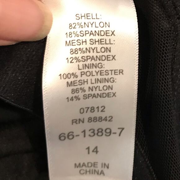 Swimsuits for All Uproar One Shoulder Mesh One Piece Swimsuit Sz 14 Black White - Picture 6 of 9